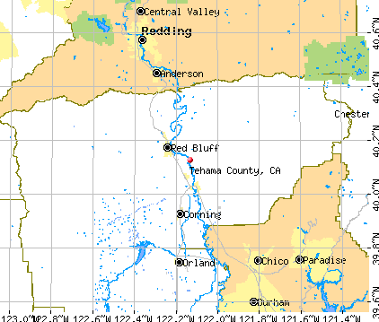 Tehama County, CA map