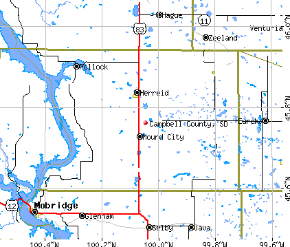 Campbell County, SD map