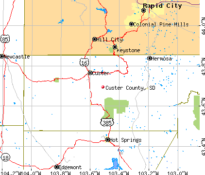 Custer County, SD map