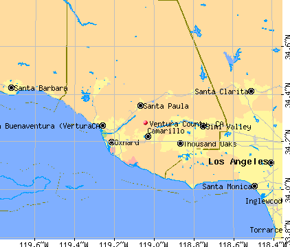 Ventura County, CA map