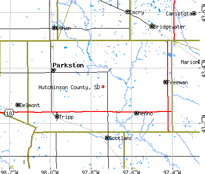 Hutchinson County, SD map