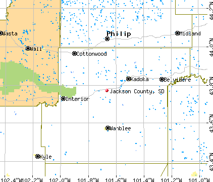 Jackson County, SD map