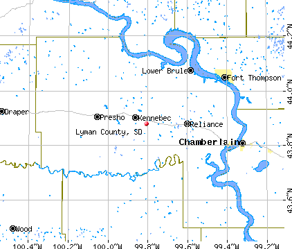 Lyman County, SD map