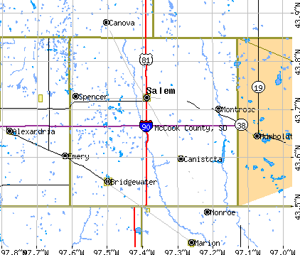 McCook County, SD map
