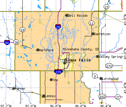 Minnehaha County, SD map