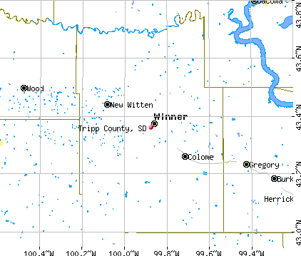 Tripp County, SD map