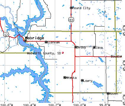 Walworth County, SD map