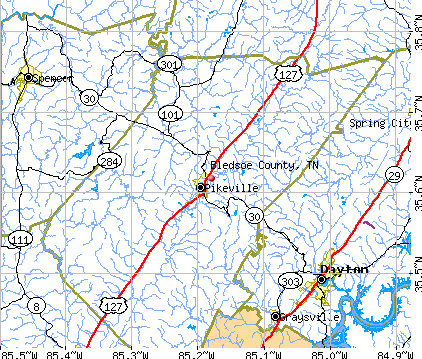 Bledsoe County, TN map