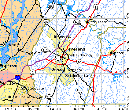 Bradley County, TN map