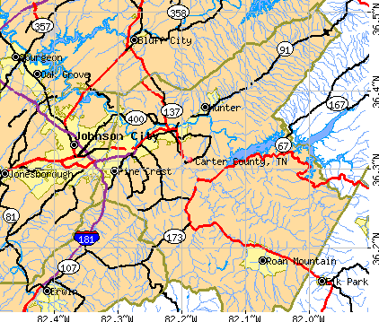 Carter County, TN map