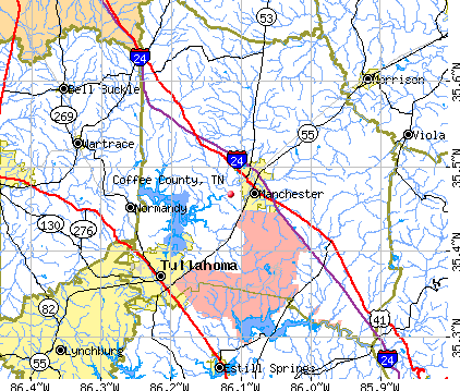 Coffee County, TN map