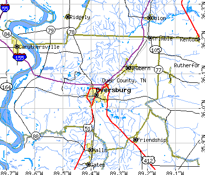 Dyer County, TN map