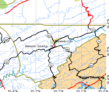 Hancock County, TN map