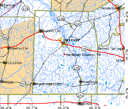 Hardeman County, TN map
