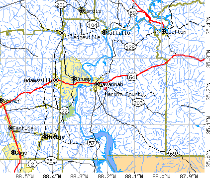Hardin County, TN map