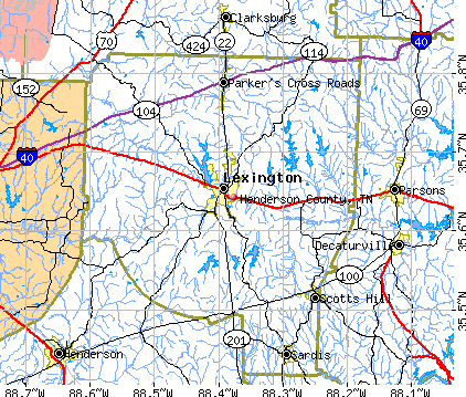 Henderson County, TN map
