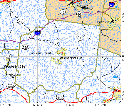 Hickman County, TN map