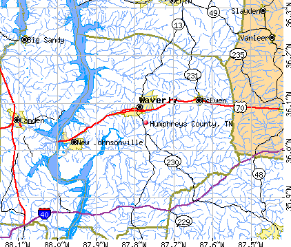 Humphreys County, TN map