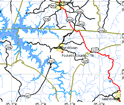 Pickett County, TN map
