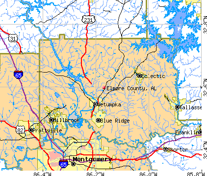 Elmore County, AL map