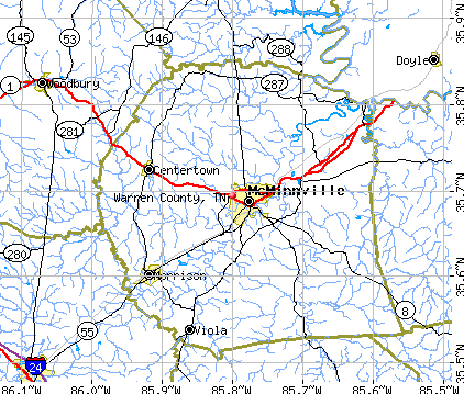 Warren County Tennessee Map