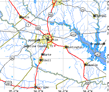 Angelina County, TX map