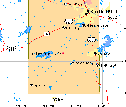 Archer County, TX map