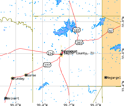 Baylor County, TX map