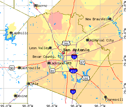 Bexar County, TX map