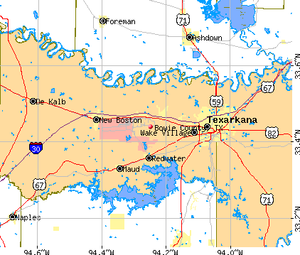 Bowie County, TX map
