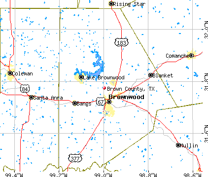 Brown County, TX map
