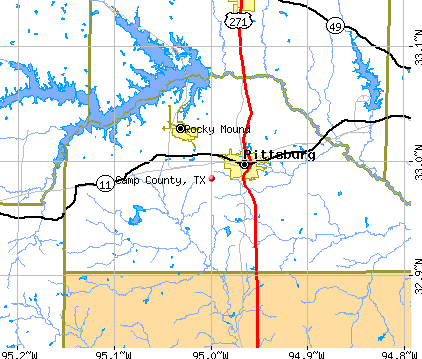 Camp County, TX map