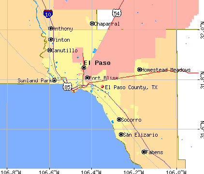 El Paso County, TX map