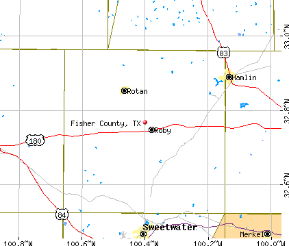 Fisher County, TX map