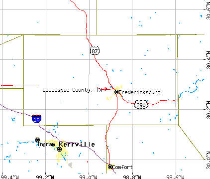 Gillespie County, TX map