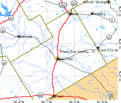 Hamilton County, TX map