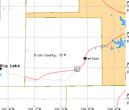Irion County, TX map
