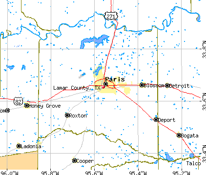 Lamar County, TX map