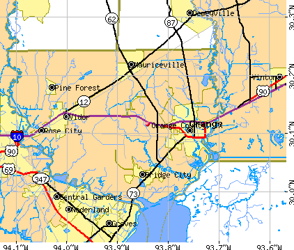Orange County, TX map