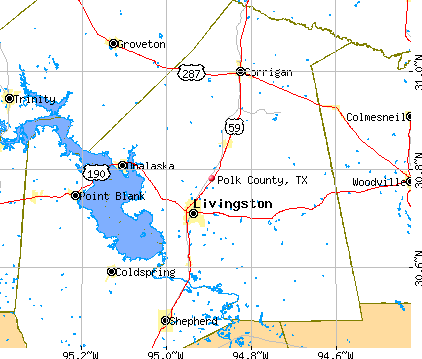 Polk County, TX map