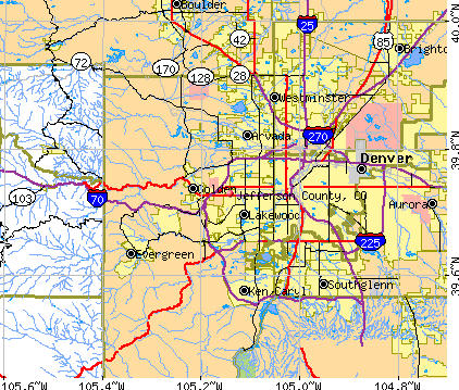 Jefferson County, CO map