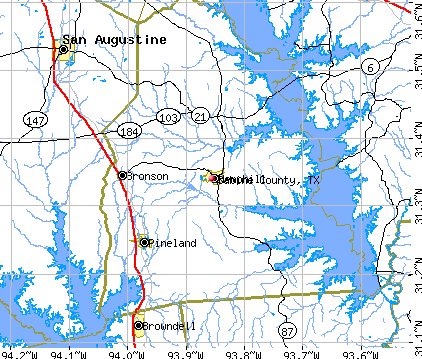 Sabine County, TX map