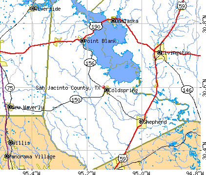 San Jacinto County, TX map