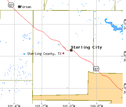 Sterling County, TX map