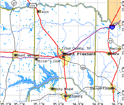 Titus County, TX map
