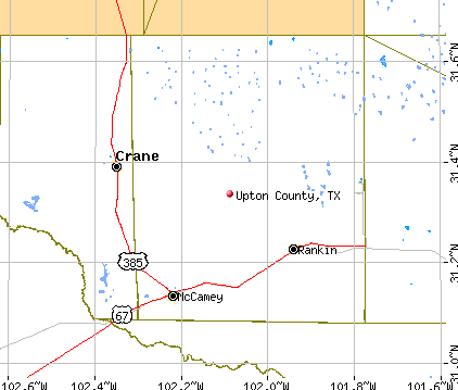 Upton County, TX map