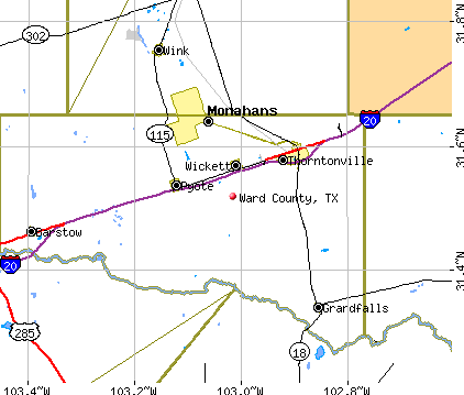 Ward County, TX map