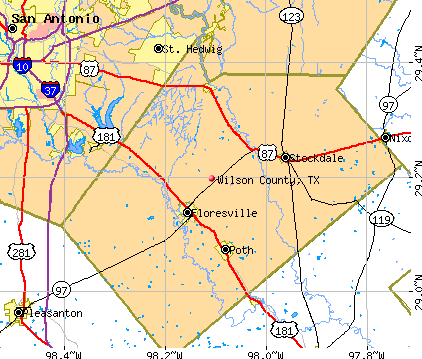 Wilson County, TX map