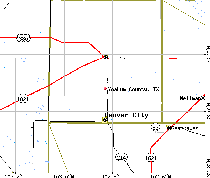 Yoakum County, TX map
