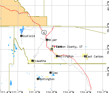 Carbon County, UT map